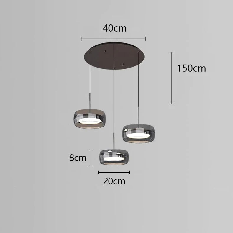 Vellin clear glass pendant light close-up detail