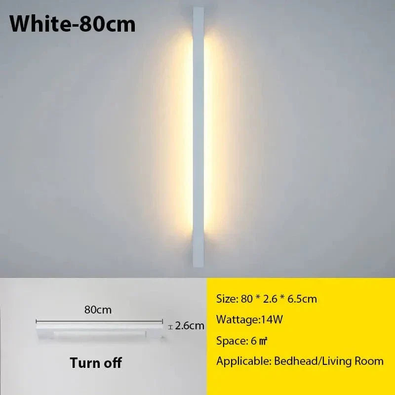 Slim Wall Lamp Installed in Bedroom Setting