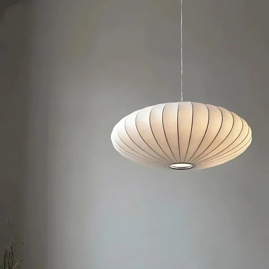 Silk saucer switched on, the fabric glowing evenly