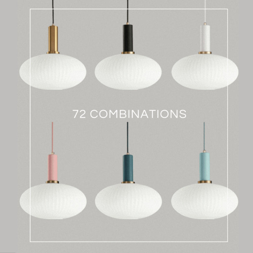 Fluted Glass Pendant Lamp for Bedroom Decor