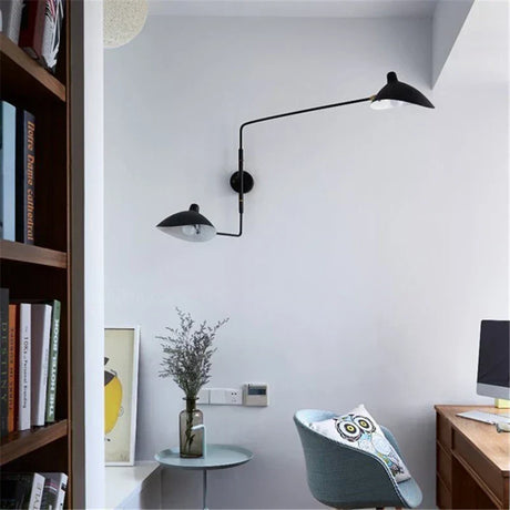 Matte Black Adjustable Wall Sconce for Living Room Accent