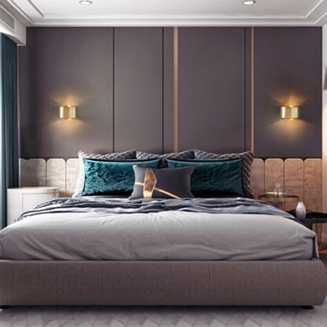 Gold LED Wall Sconce Ring Design for Bedroom Aesthetic
