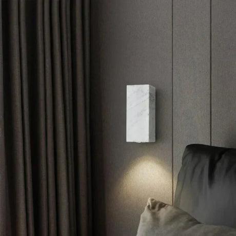 Stone and Metal Wall Sconce LED for Bedroom Ambient Glow