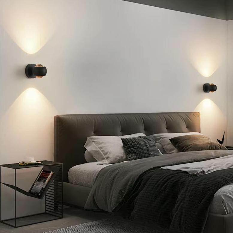 Acrylic wall sconce LED soft ambient glow for bedroom with iron frame and acrylic shade