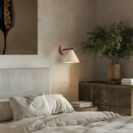 Travertine Wall Sconce LED Soft Ambient Glow for Bedroom