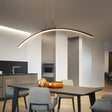 Curve pendant lamp with warm ambient LED glow