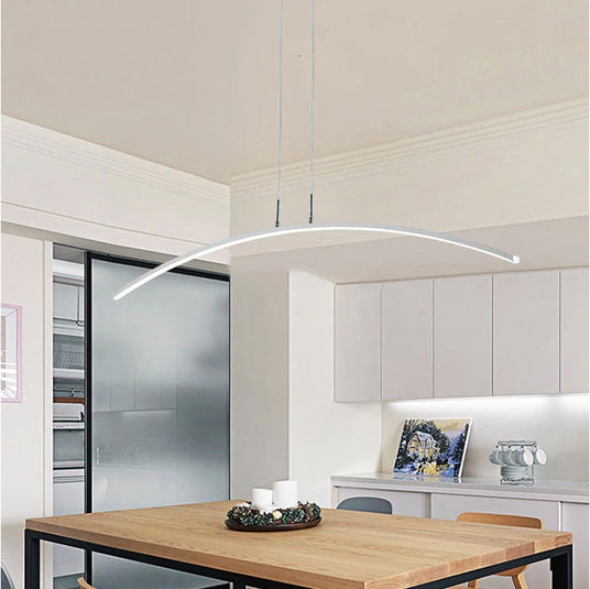 Contemporary curved pendant light for dining room