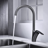 Brass ceramic kitchen mixer tap with swivel spout