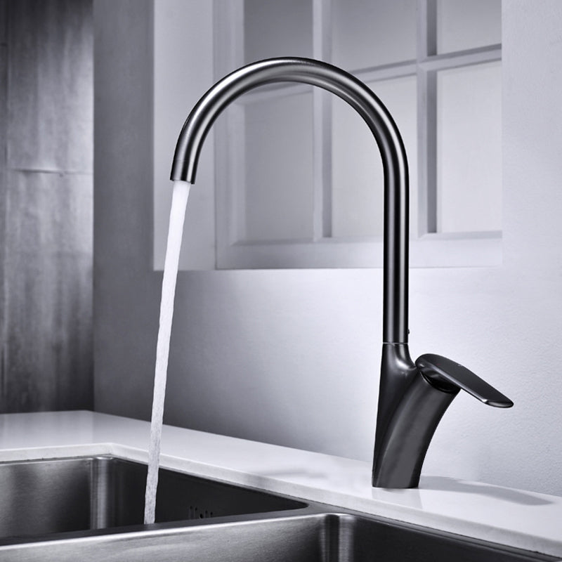 Brass ceramic kitchen mixer tap with swivel spout