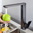 Stainless steel kitchen faucet with 360-degree swivel spout