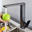Stainless steel kitchen faucet with 360-degree swivel spout