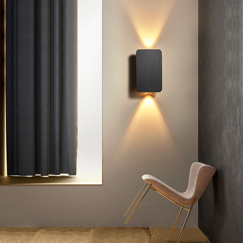metal rectangular wall lamp for hallway decor