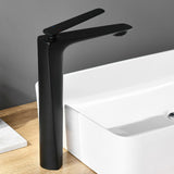 Single-handle brass vessel faucet - curved spout