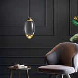 Crystal pendant light illuminated for living room