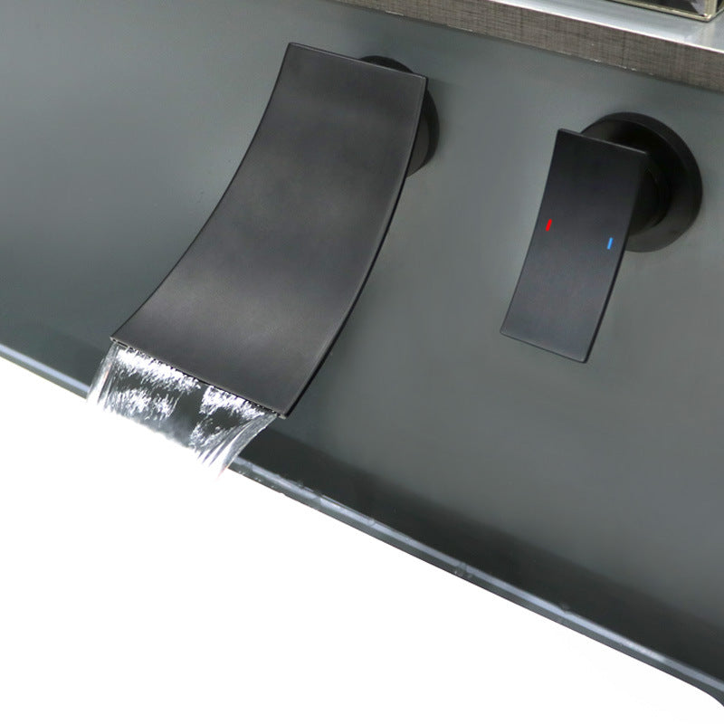 Wall mounted waterfall faucet - single lever handle