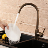 Antique bronze kitchen faucet - 360-degree rotation