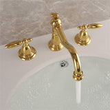 Vintage brass double-handle bathroom faucet for modern bathroom decor