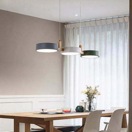 Nordic Ceiling Light Iron and Wood Detail