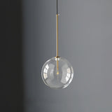 Gold glass sphere pendant light for modern homes