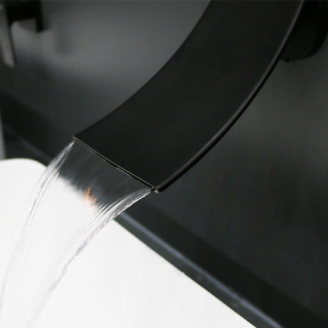 Wall mounted waterfall faucet - matte black finish
