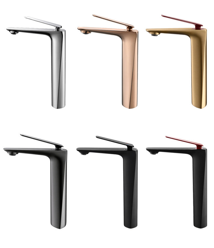 Single-handle brass vessel faucet - above-counter vessel design