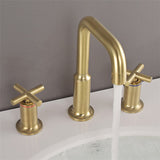 Widespread waterfall faucet with three-hole sink installation