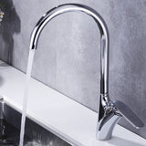 Mixer tap installed on kitchen sink