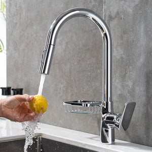 Single Lever Kitchen Faucet Pull Down Sprayer Rotating Spout Sink