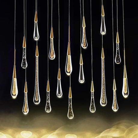 Gold Finish Droplet Pendant Light Detail