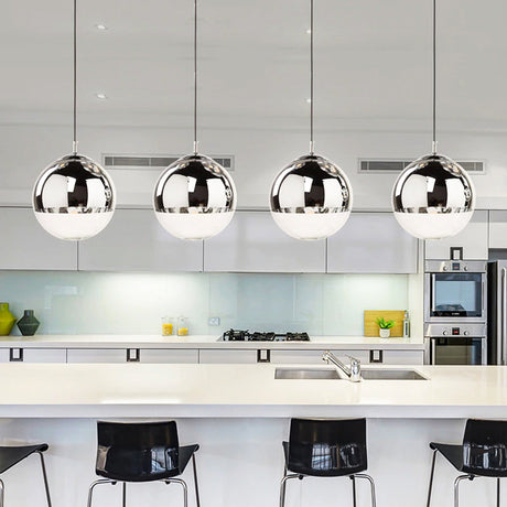 Glass Orb Pendant Light for Kitchen Ceiling