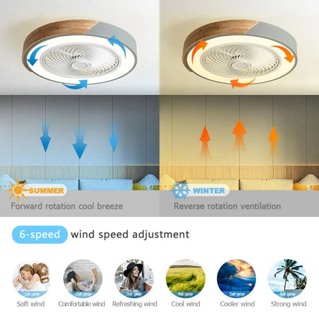 Boreal Timber Ceiling Fan with Energy-Saving LED Light and Wooden Blades - OpalDwell