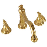 Vintage brass double-handle bathroom faucet - antique brass finish