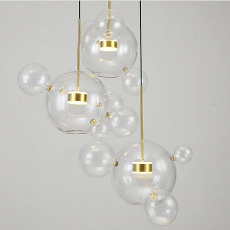 Snowball Chandelier Installed Over Dining Table