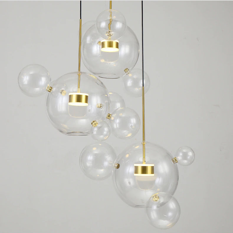 Snowball Chandelier Installed Over Dining Table