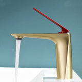 Brass vessel faucet close-up view - single-handle one-hole design