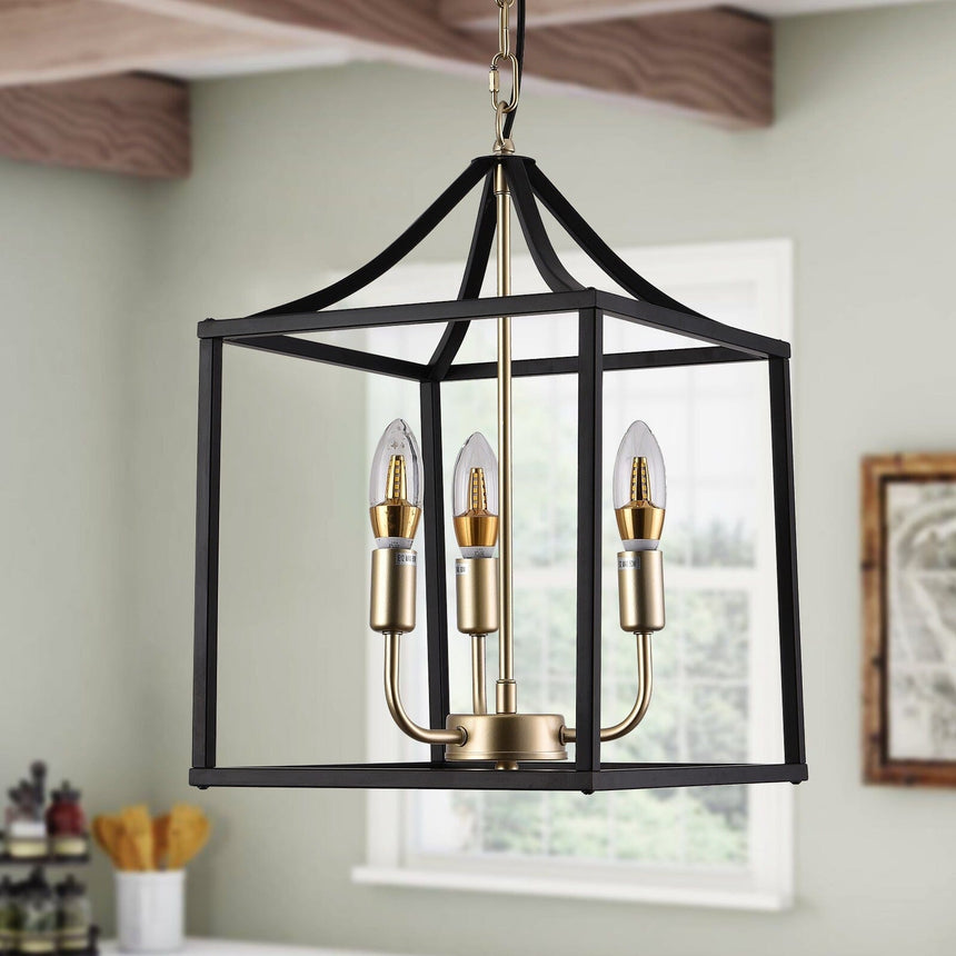 Black Chandelier Painted Metal Finish Farmhouse
