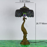 mosaic glass dome shade table lamp for console table styling