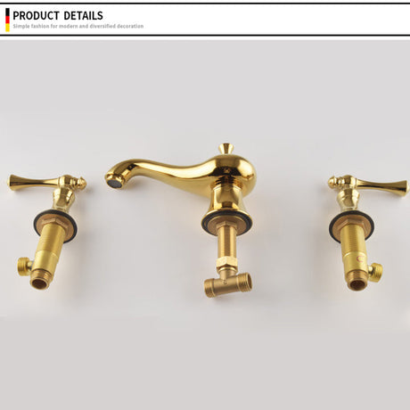 Widespread bathroom faucet - antique brass finish