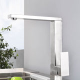 Stainless steel kitchen faucet - 360-degree swivel spout
