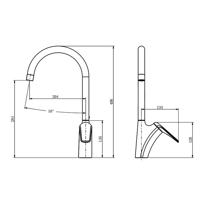 Kitchen tap with 360-degree swivel design