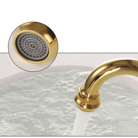 Vintage brass double-handle bathroom faucet for contemporary home interiors