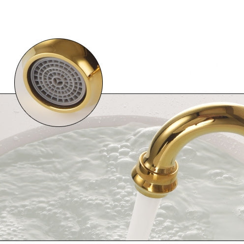 Vintage brass double-handle bathroom faucet for contemporary home interiors