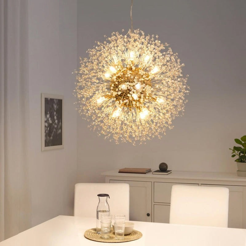 Lysora dandelion pendant crystal shade close-up