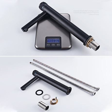 Single-handle bathroom mixer faucet finish and material detail - chrome finish spout
