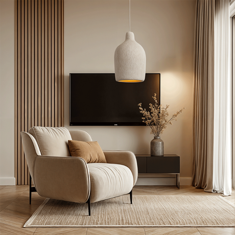 Polystyrene Resin Pendant Light for Living Room Lighting | OroDwell