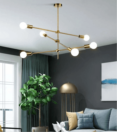 Iron Glass Chandelier for Bedroom Lighting