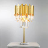 marble-base crystal lamp for entryway decor
