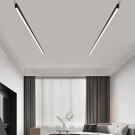 Noirline Black Linear Ceiling Light metal construction detail - OpalDwell