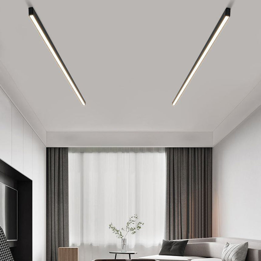 Noirline Black Linear Ceiling Light metal construction detail - OpalDwell