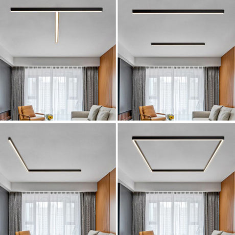 Noirline Black Linear Ceiling Light for bedroom accent - OpalDwell